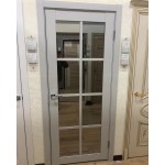 Двери эмалит Parma 1222 серый со стеклом | Парма 1222