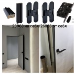 Скрытые двери INVISIBLE BLACK 230 см | Двери скрытого монтажа с черной алюминиевой кромкой 230 см