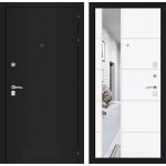 Входная металлическая дверь Classic шагрень черная или медный антик (на выбор) зеркало 19 Белый софт