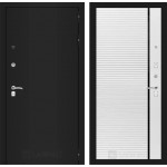 Входная металлическая дверь Classic шагрень черная или медный антик (на выбор) 22 Белый софт, черная вставка