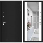 Входная металлическая дверь Classic шагрень черная или медный антик (на выбор) Зеркало Максимум Белый софт