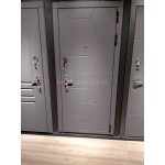 Входная дверь COSMO 01 - Беленый дуб, стекло черное