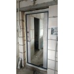 Входная дверь LOFT зеркало максимум бетон светлый