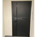 Входная дверь PIANO 22 - графит софт, черная вставка