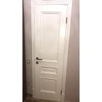 Входные двери в квартиру Гера-2 слоновая кость с панелью Смальта 06 белая эмаль