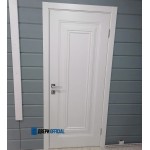 Двери белая эмаль Титул-1 со стеклом
