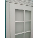 Двери Скай 1 белая эмаль со стеклом решетка