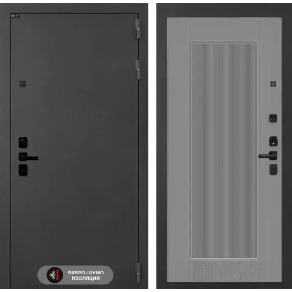 Входная дверь ACUSTIC 30 - Серый рельеф софт