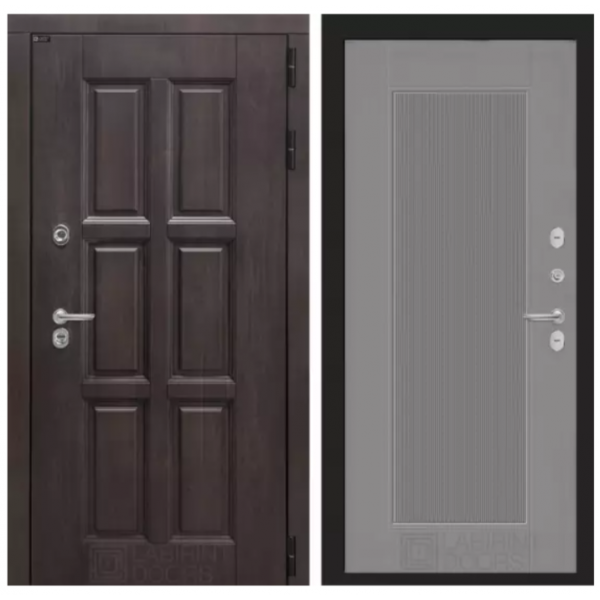 Входные двери Лондон  30 - Серый рельеф софт